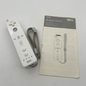 Nintendo Wii Remote Controller White RVL-003 with Wrist Strap and Manual